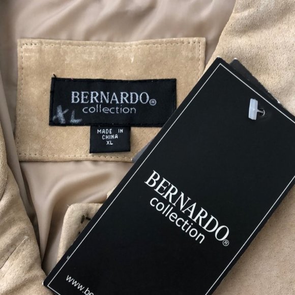 Bernardo Tan Suede Button Front Jacket - Picture 4 of 5